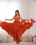 Royal Haldi Yellow Zari Anarkali Ensemble - Image 2