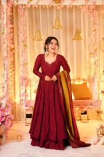 Royal Heritage Resham Cotton Anarkali - Image 5