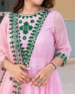 Regal Rani Pink Resham Anarkali Set - Image 2