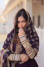 Regal Midnight Blue Zari Dupatta Set - Image 8