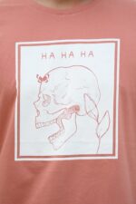 HA HA Salmon Pink T-shirt - Image 2