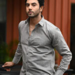 Solids : Grey Cotton Linen Shirt