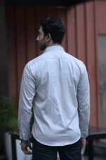 Premium Cotton Satin Grey Shirt - Image 5