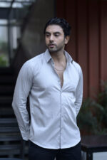 Premium Cotton Satin Grey Shirt - Image 4