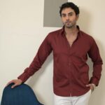 Premium Cotton Satin Maroon Shirt